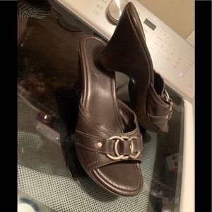 wilson’s leather- brown leather wedges